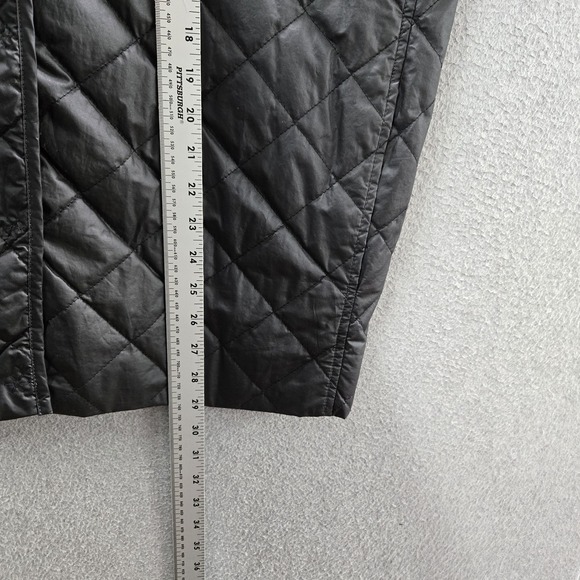 Eileen Fisher Women Jacket XL Black Quilted Hooded Organic Cotton - Picture 5 of 8